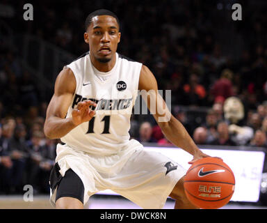 Providence, Rhode Island, USA. 5th Mar, 2014. March 4, 2014; Providence Friars guard Bryce Cotton (11) in action during the NCAA basketball game between the Marquette Golden Eagles and Providence Friars at the Dunkin Donuts Center. Providence defeated Marquette in double overtime 81-80. Anthony Nesmith/CSM/Alamy Live News Stock Photo