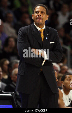 Providence, Rhode Island, USA. 5th Mar, 2014. March 4, 2014; Providence Friars head coach Ed Cooley during the NCAA basketball game between the Marquette Golden Eagles and Providence Friars at the Dunkin Donuts Center. Providence defeated Marquette in double overtime 81-80. Anthony Nesmith/CSM/Alamy Live News Stock Photo