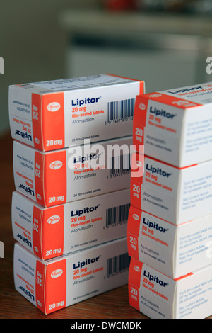 united kingdom boxes of lipitor a prescription medicine Stock Photo