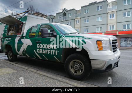 Goodbye  Graffiti removal truck, Stock Photo