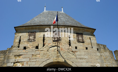 The entrance to the inner keep of Carcassonne castle - medieval castle Stock Photo