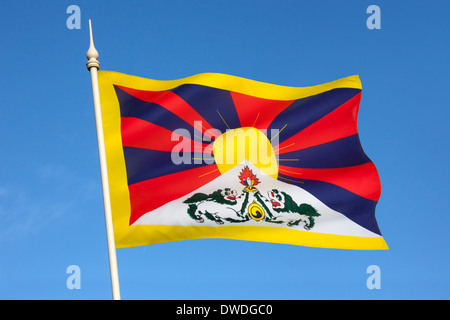 Tibetan Freedom Flag (snow lion flag) Stock Photo