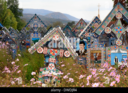 Merry Cemetery of Sapanta, Maramures, Romania Stock Photo