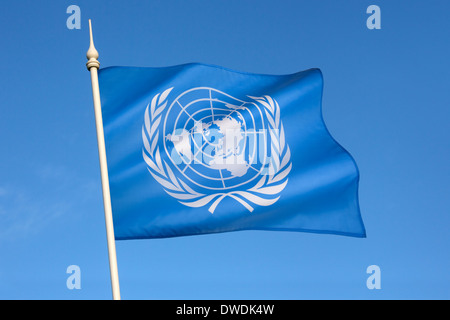 The flag of the United Nations Stock Photo