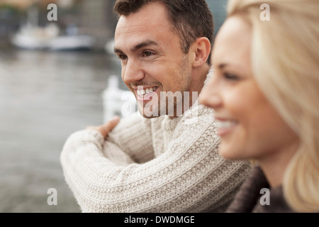 Happy young couple outdoors Stock Photo