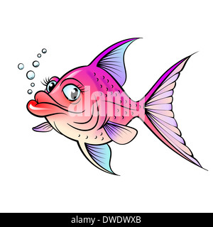 Cartoon fish. Illustration for design on white background Stock