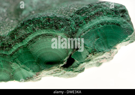 Malachite (botryoidal) Copper carbonate hydroxide - probably the earliest mined ore of copper (from Lubumbashi, Congo) Stock Photo