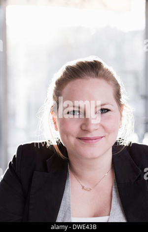 Portrait of confident businesswoman at restaurant Stock Photo