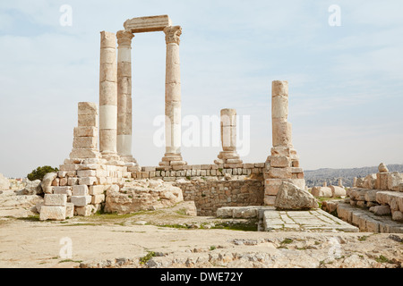 Temple of Hercules on the Amman citadel, Jordan Stock Photo