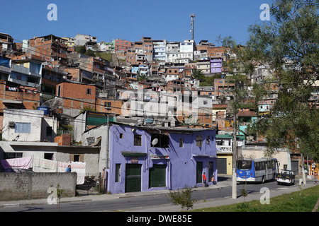 A slum of Sao Paulo: São José Operário, in the neighborhood of Damasceno, district of Brasilândia (in the northern Zone). Stock Photo