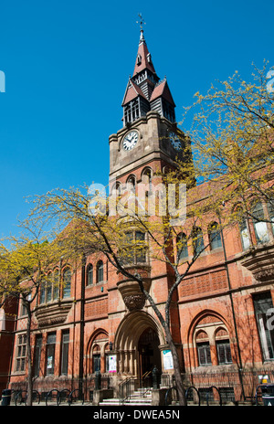 Derby Museum and Art Gallery with the Franco Flemish tower and entrance to the library at the Wardwick, Derbyshire England UK Stock Photo