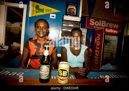 Servers, PT-109 Bar & Restaurant, Gizo, Ghizo Island, Solomon Islands, South Pacific Stock Photo