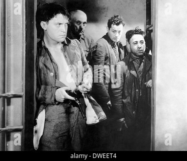 Chester Morris and Robert Montgomery, on-set of the Film, 'The Big House' directed by George W. Hill, 1930 Stock Photo