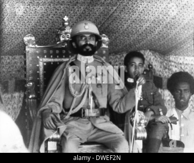 Haile Selassie (1892-1975), Emperor of Ethiopia, Portrait on Throne, 1935 Stock Photo