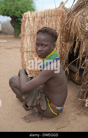 Nyangatom girl Stock Photo