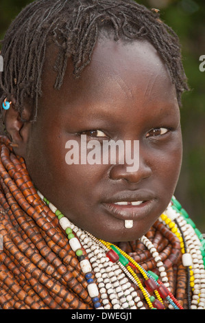 Nyangatom woman Stock Photo