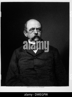 Otto von Bismarck, (1815-1898), Statesman and Chancellor of Germany, Engraving, 1871 Stock Photo