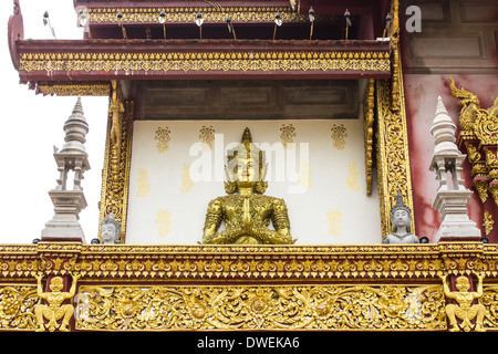 Angels Statue on an antique Thai temple Stock Photo