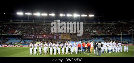 Two team group line-up, MARCH 5, 2014 - Football / Soccer : International Friendly match between Spain 1-0 Italy at Estadio Vicente Calderon in Madrid, Spain. (Photo by Photo by Maurizio Borsari/AFLO) Stock Photo