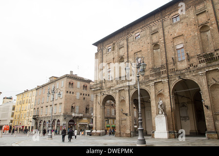 Town Hall of Parma and Via Emilia, Emilia Romagna, Italy Stock Photo