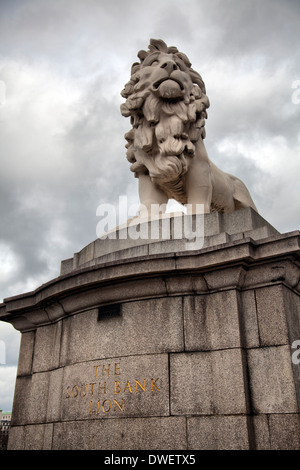 South Bank Lion Statue in London UK Stock Photo