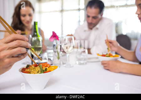 Business colleagues around dining table in restaurant Stock Photo