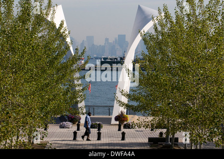 Staten Island September 11 Memorial. Waterfront Esplanade. Designed by Msayuki Sono, this memorial pays tribute to 270 people Stock Photo