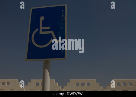 Middle East Disabled Parking Space Qatar Wall Traditional Stock Photo