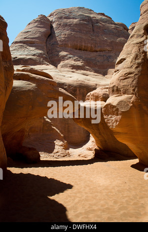 arches national parck,utah,USA-august 9,2012:view of the national park.in this picture the sand dune arch Stock Photo