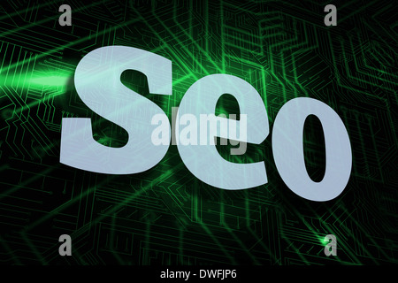 Seo against green and black circuit board Stock Photo