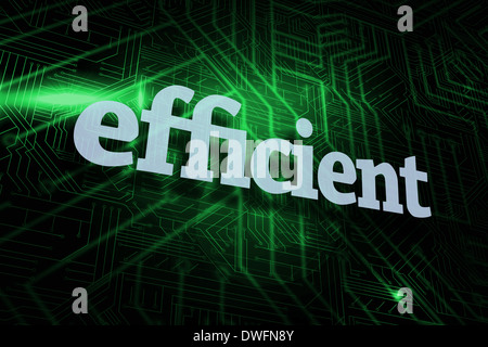 Efficient against green and black circuit board Stock Photo