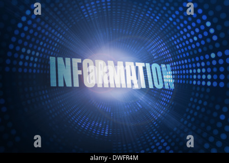 Information against futuristic dotted blue and black background Stock Photo