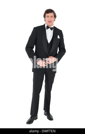Groom in tuxedo getting ready Stock Photo