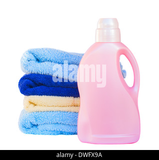 Towels with detergent Stock Photo