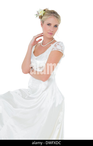 Portrait of bride over white background Stock Photo