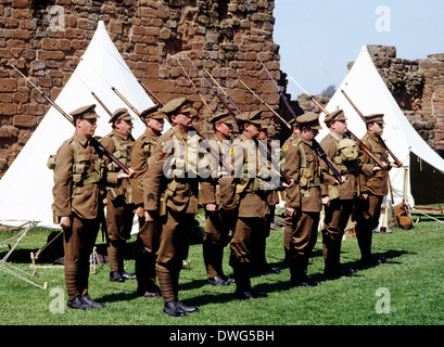 1st World War, British Soldiers, 1914-1918, historical re-enactment WW1 First Great soldier uniform uniforms England UK encampment Stock Photo