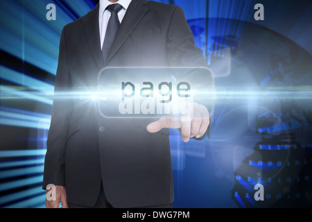 Page against digital earth background Stock Photo