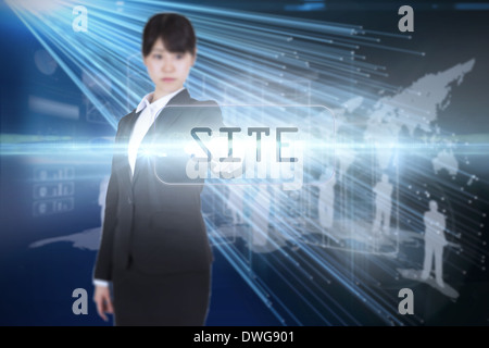 Site against abstract technology background Stock Photo