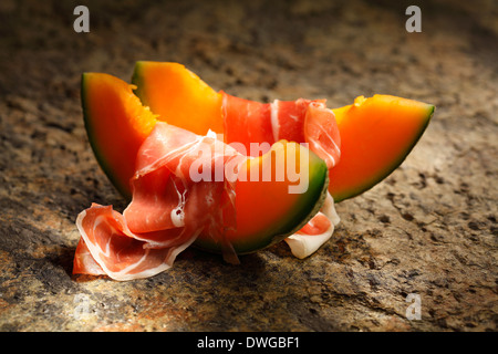 parma ham with melone Stock Photo