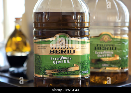 Extra Virgin Olive Oil bottles Stock Photo