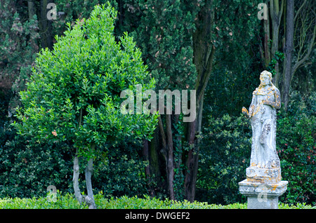 A statue in the garden of Villa Bellosguardo near Lastra a Signa, Florence, Tuscany, Italy, Europe Stock Photo
