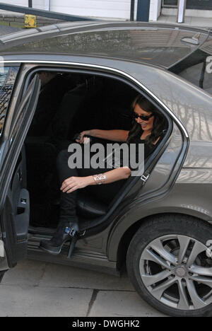 London, UK. 7th March 2014. Carol Vorderman leaves ITV studios after appearing on Loose Women 07/03/2014 Credit:  JOHNNY ARMSTEAD/Alamy Live News Stock Photo