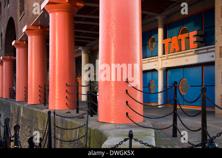 The Tate Art Galley in the Albert Dock in the city of Liverpool on Merseyside in northwest England. Stock Photo