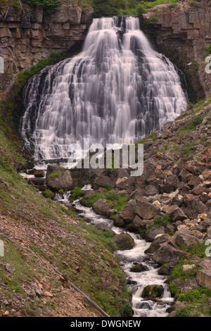 Rustic Falls near Mammoth Hot Springs in Yellowstone National Park, Wyoming. Stock Photo