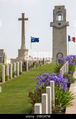 The Australian Cemetery in the Vallee de la Somme in the Le Nord & Picardy region of France Stock Photo