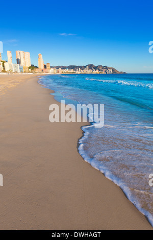 Benidorm Alicante playa de Poniente beach in spain Valencian community Stock Photo