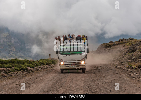 Truck, Simien Mountains National Park Stock Photo