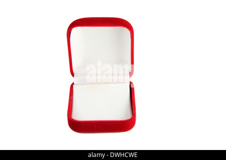 Red jewelry box isolated on white background. Stock Photo