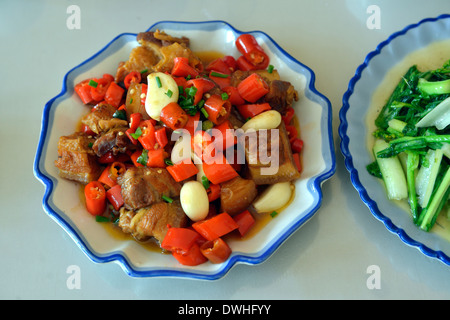 Braised pork in a restaurant in Shaoshan, Mao's hometown in Hunan province, China. Stock Photo