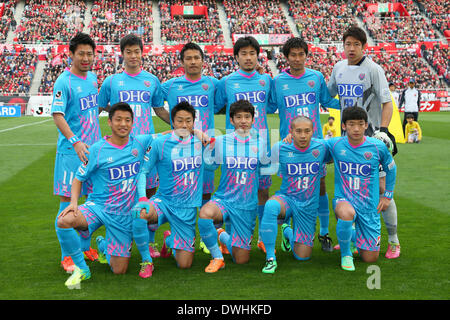 Sagan Tosu team group line-up,  MARCH 8, 2014 - Football /Soccer :  2014 J.LEAGUE Division 1  between Urawa Red Diamonds 0-1 Sagan Tosu  at Saitama Stadium 2002, Saitama, Japan.  (Photo by YUTAKA/AFLO SPORT) [1040] Stock Photo